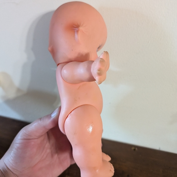 Vintage 1970s Soft Vinyl Poseable Kewpie Doll 8" Tall Squeaker Squeaky Toy Baby - Picture 6 of 12